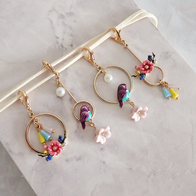 手帐饰品 鸟语花香 花圈仿珍珠 吊饰 Handmade Planner Charms - 其他 - 其他材质 