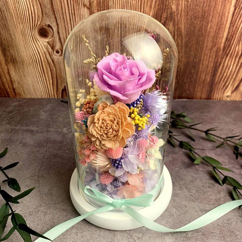 【高雄场】下班随手作 | 永恒玫瑰玻璃盅永生花灯 - 植栽 - 植物．花 