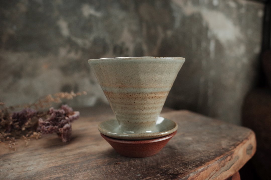 咖啡滤杯1-2人份 l 薄水青 陶滤杯 (附 置盘) - 咖啡壶/周边 - 陶 蓝色