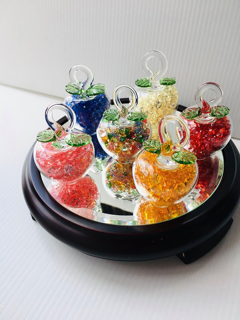 水晶玻璃 水晶钻石 苹果 果实 平安 挂饰 - 摆饰 - 玻璃 