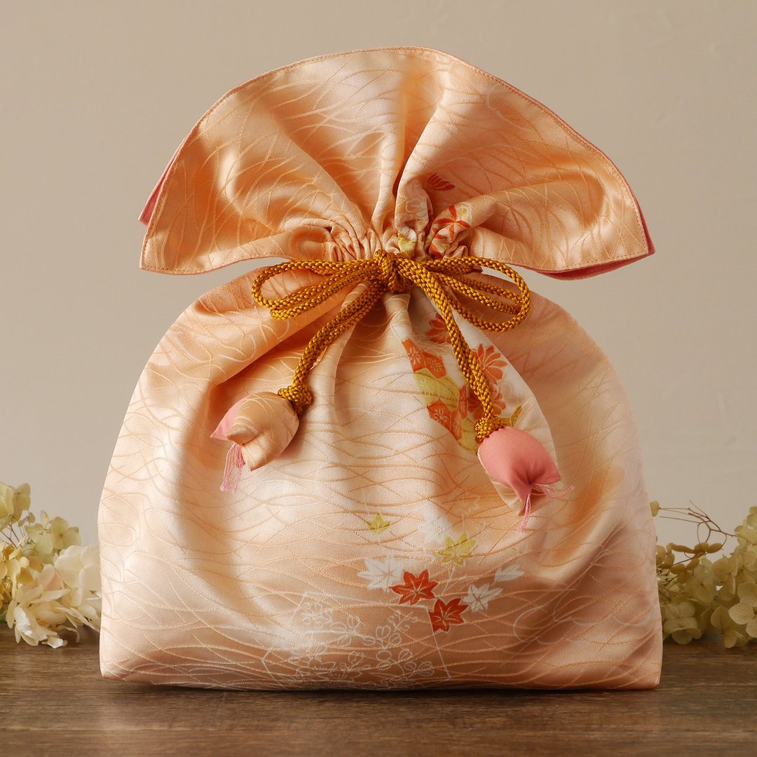 Kimono purse FUGURO large size that brings happiness - 化妆包/杂物包 - 棉 粉红色