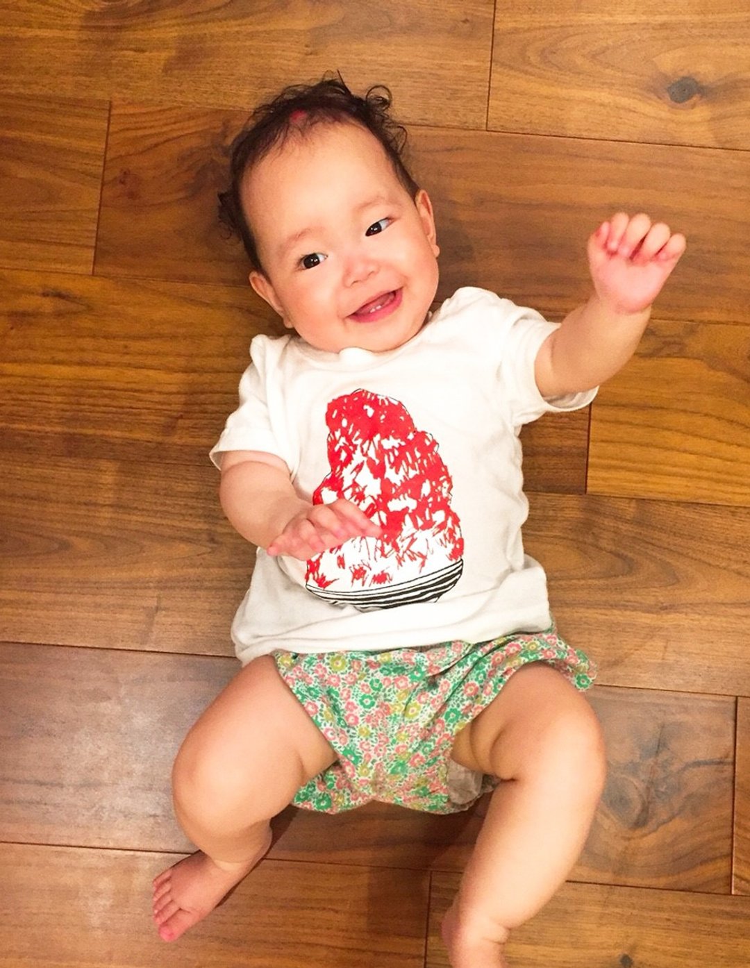 刨冰 Kakigori Shaved ice  Baby T-shirt Strawberry - 童装上衣 - 棉 红色