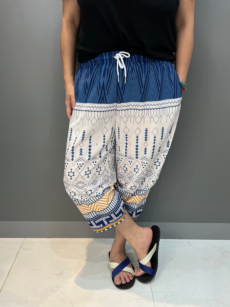 冰感透气形格七分裤 - 女装瑜珈服 - 其他材质 白色