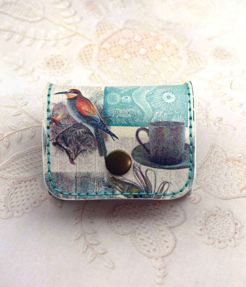 手缝皮革钞票零钱包 - 零钱包 - 真皮 