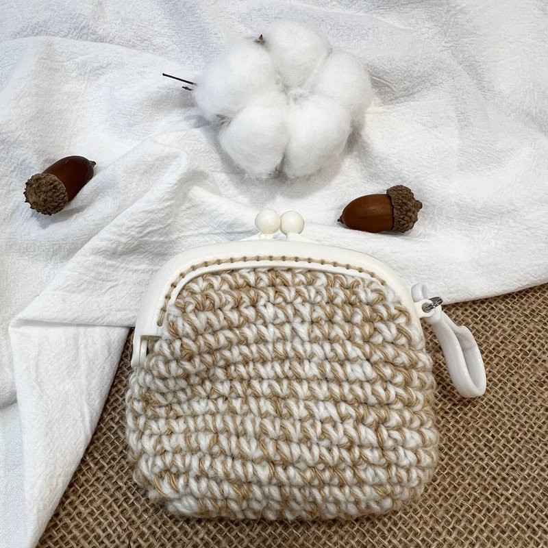 轻飘飘方形口金零钱包-No.15-奶茶 - 皮夹/钱包 - 羊毛 