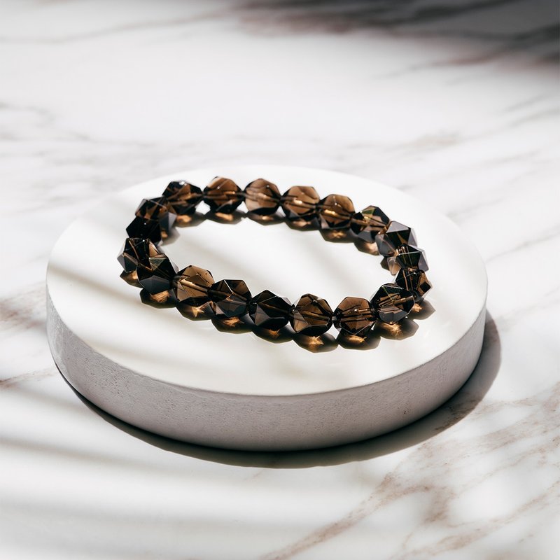 【Montagne】切角茶水晶手链 - 手链/手环 - 水晶 咖啡色
