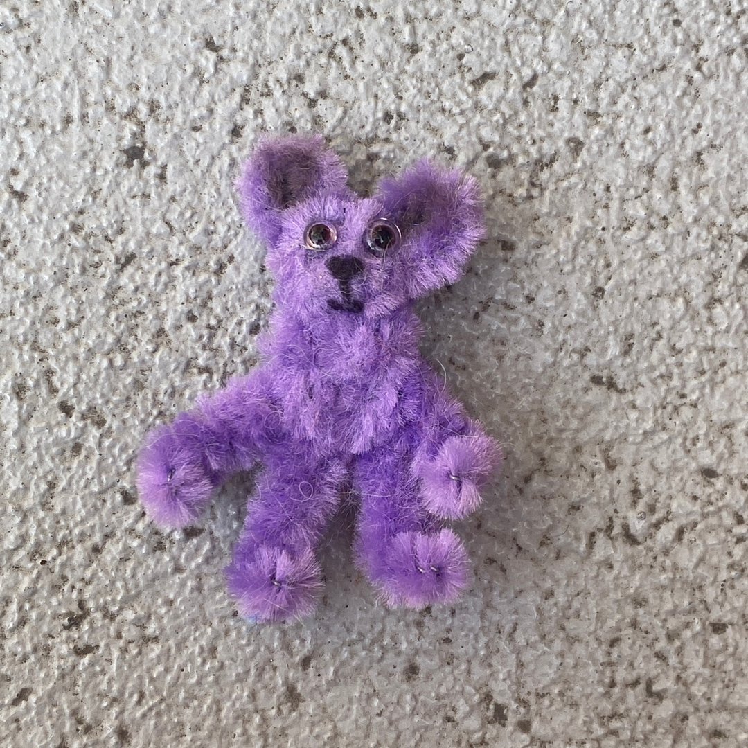 彩色小熊 5cm bear紫色-毛根扭扭棒手作 - 摆饰 - 其他材质 紫色