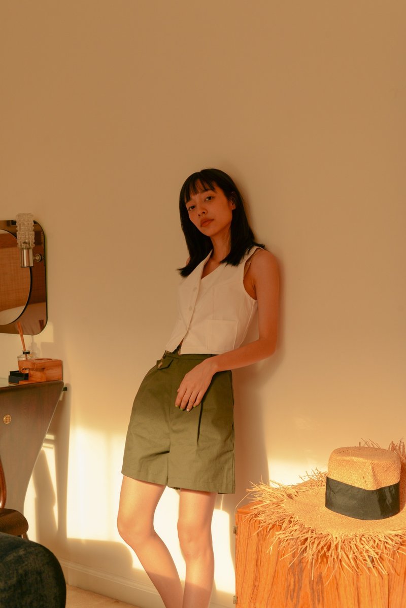 Highestjump AMY pant (Olive) - 女装长裤 - 棉．麻 绿色