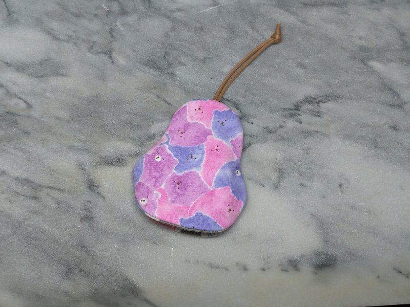 熊毛球(紫) 梨型钥匙包【K200411】 - 钥匙链/钥匙包 - 棉．麻 多色