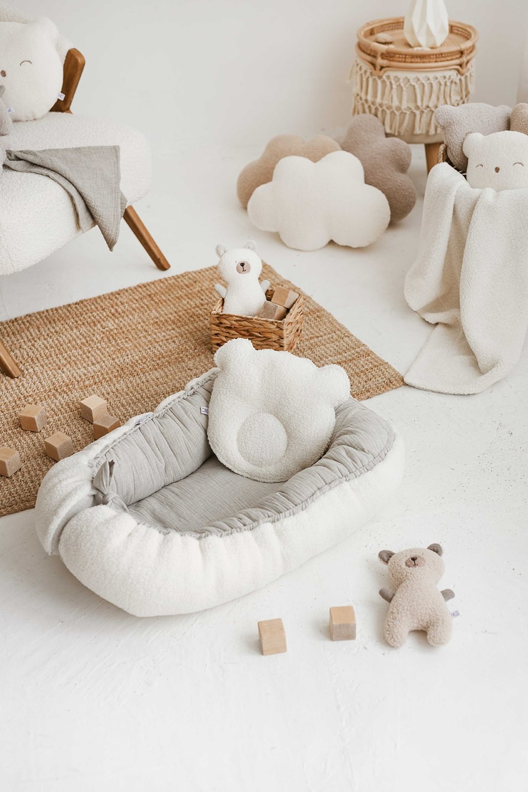 自然色婴儿窝 TEDDY PLUSH + 平纹细布 - 婴儿床上用品 - 棉 多色