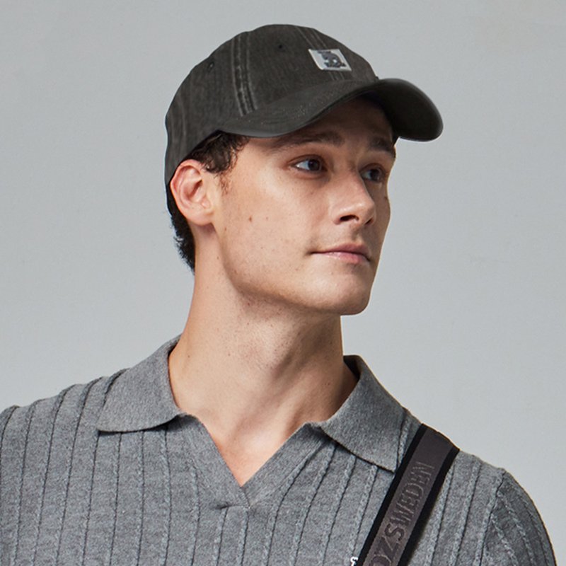 moz瑞典 驼鹿 凉感 棒球帽(水洗灰) - 帽子 - 棉．麻 灰色