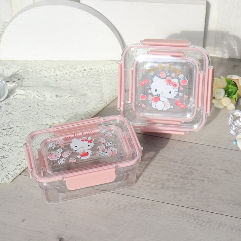 【HELLO KITTY】TRITAN 密封轻透保鲜盒二件组 共2款 长方/正方 - 便当盒/饭盒 - 环保材料 
