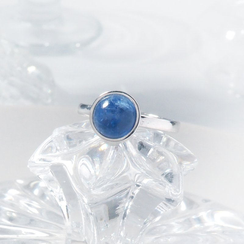幽秘蓝海 | 蓝晶石 / 轻欧美 / 简约 / 单件款 | 天然宝石戒指 - 戒指 - 宝石 蓝色