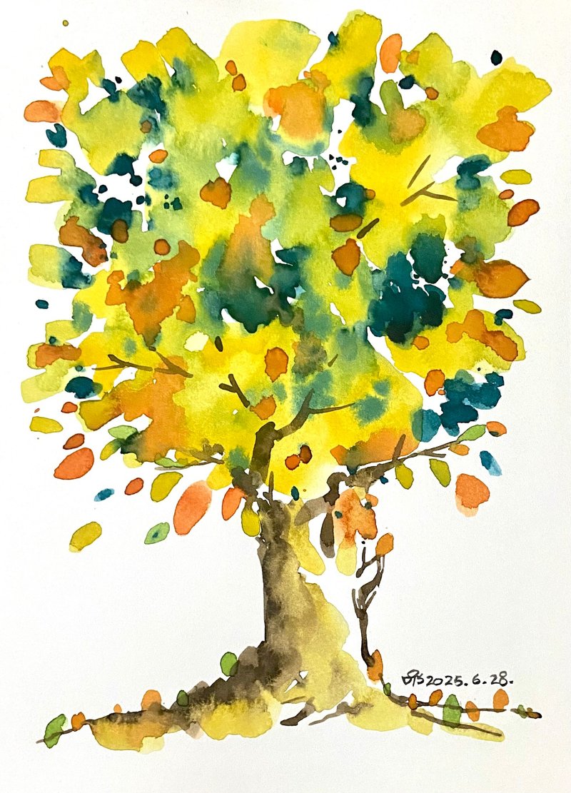 生命之树系列-秋(19.5X27cm) 水彩画/裸画无框 - 摆饰 - 纸 白色