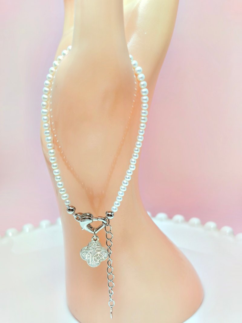 福 天然淡水珍珠 Baby珠 手链 - 项链 - 珍珠 白色