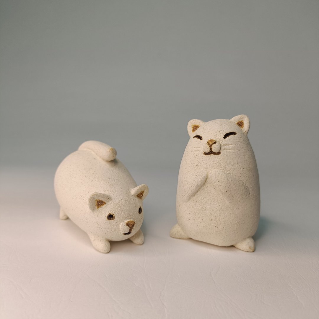 猫咪日常-2/陶艺品/原创 - 摆饰 - 陶 