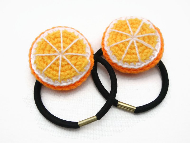 Crochet Elastic Hair Ties Accessories - Orange Fruit - 发饰 - 聚酯纤维 橘色