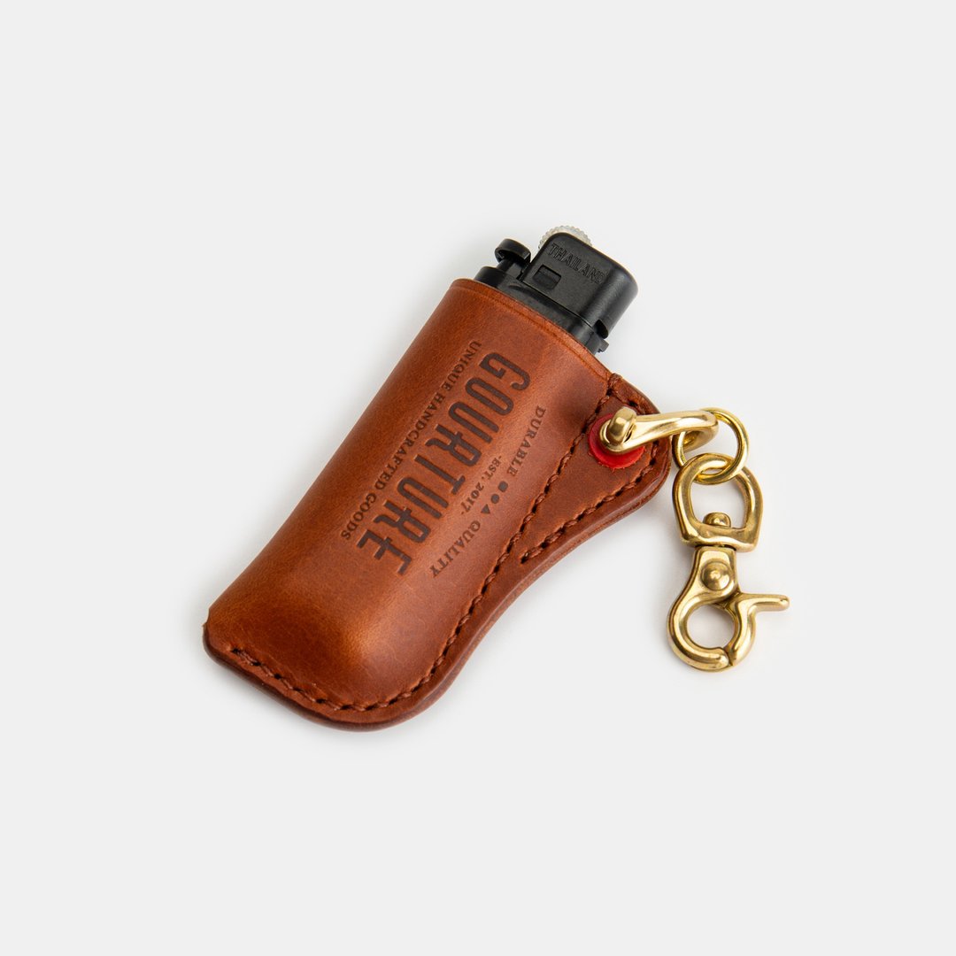 GOURTURE - 打火机皮套 腰挂 / 颈挂两用 Lighter case【琥珀棕】 - 其他 - 真皮 咖啡色