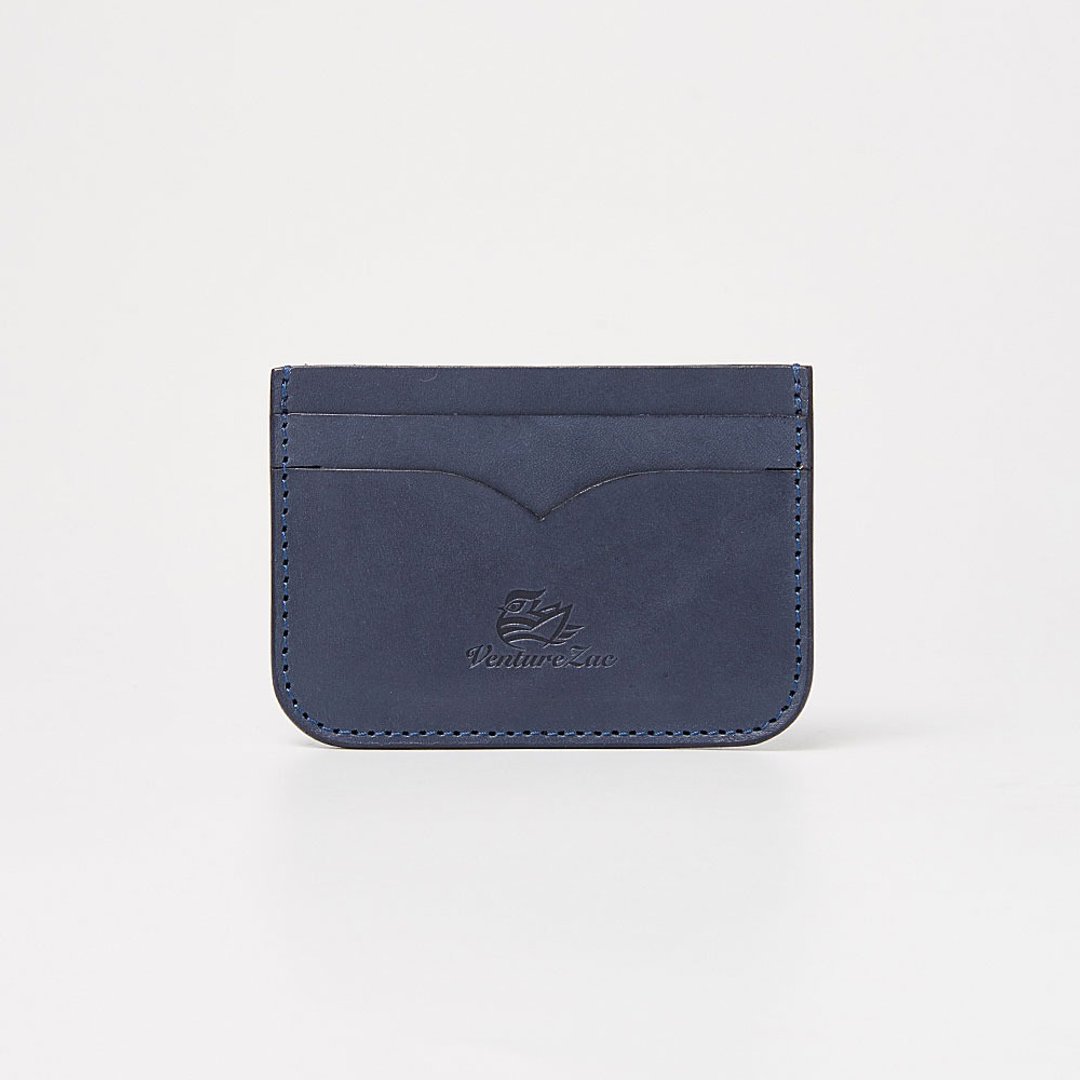 票卡夹 Card Holder / 灰蓝 Gray Blue / 免费刻字 - 名片夹/名片盒 - 真皮 蓝色