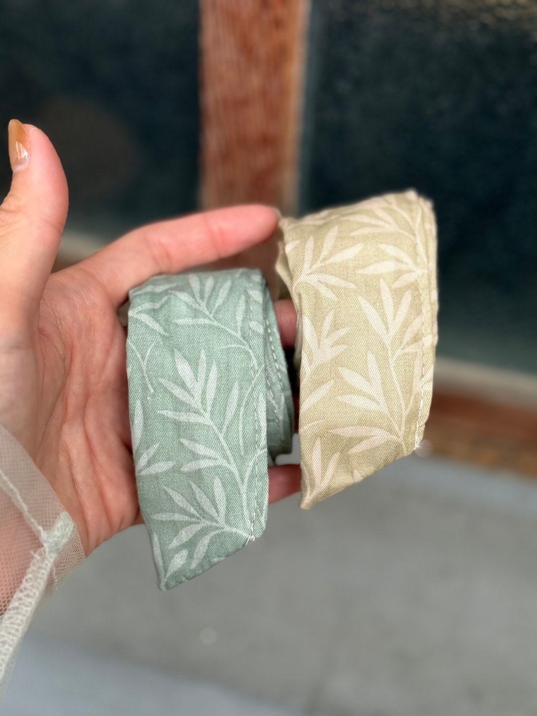 铝线发带 领巾 头带 百搭 简约 米色 竹叶 日系 小牛村 - 发带/发箍 - 棉 卡其色