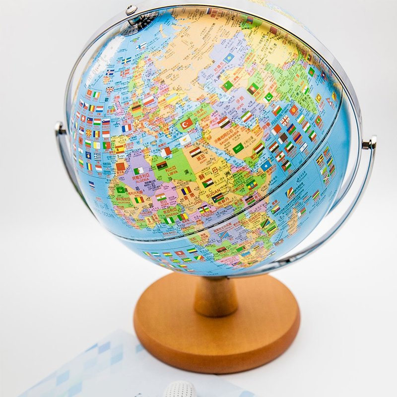 SkyGlobe 10寸国旗版木质底座/会说话地球仪(中英文对照) - 摆饰 - 塑料 蓝色