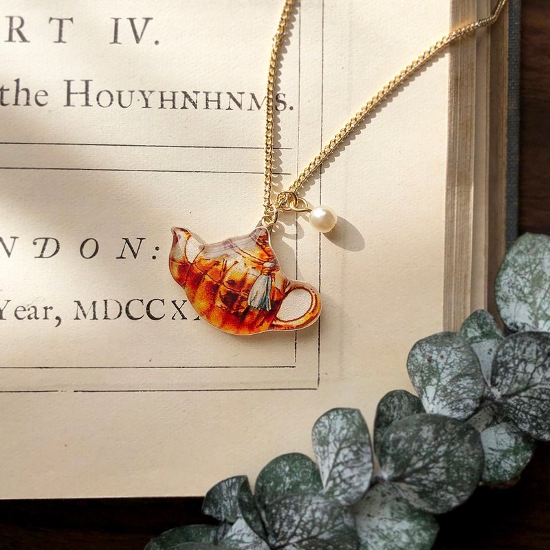 MILKTEAPOT NECKLACE Teapot Necklace Christmas Fall Winter - 项链 - 塑料 咖啡色