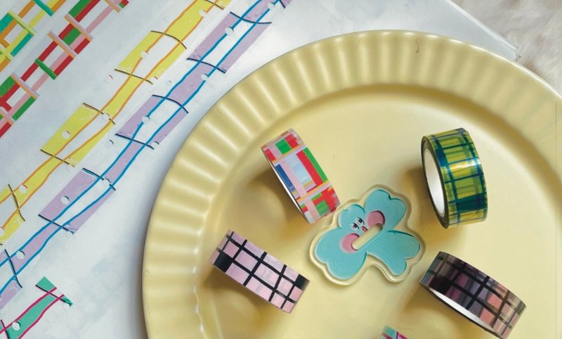 【coloryeah】 基础款格子 手帐胶带 不规则 艺术 棋盘格本子 - 笔记本/手帐 - 其他材质 多色