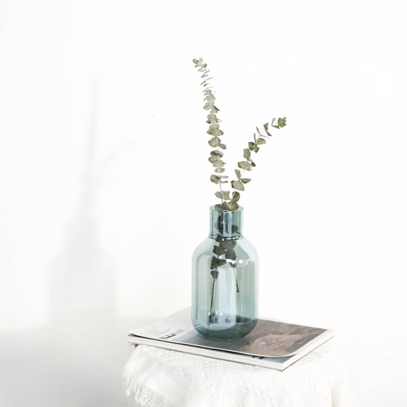 【Hübsch】－480806 浅蓝泡泡感虹光玻璃花瓶 花器 插花(H24cm) - 花瓶/陶器 - 玻璃 多色