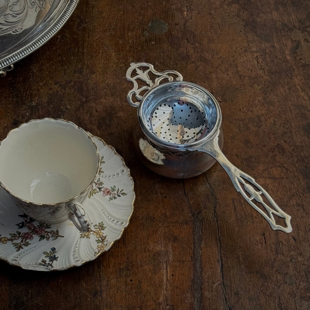 51238-英国古董谢菲尔德镀银滤茶器 - 茶具/茶杯 - 银 银色