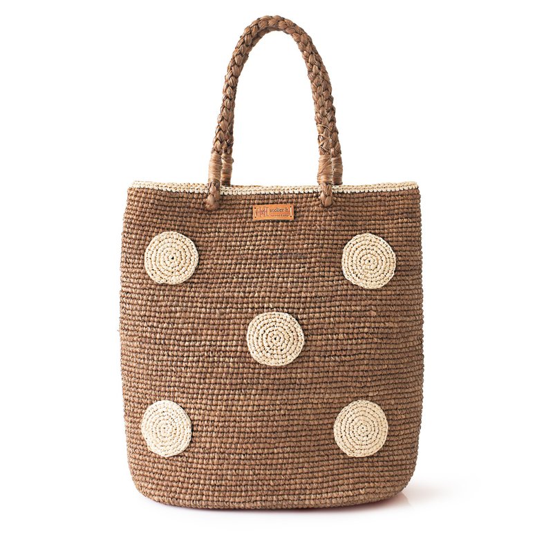 拉菲草手提袋 Doris  太妃糖色 / Raffia tote bag - 手提包/手提袋 - 其他材质 咖啡色