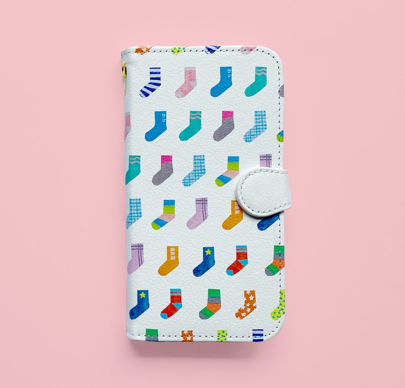 智慧型手机外壳 笔记本型 iPhone 袜子 定制 - 手机壳/手机套 - 人造皮革 白色