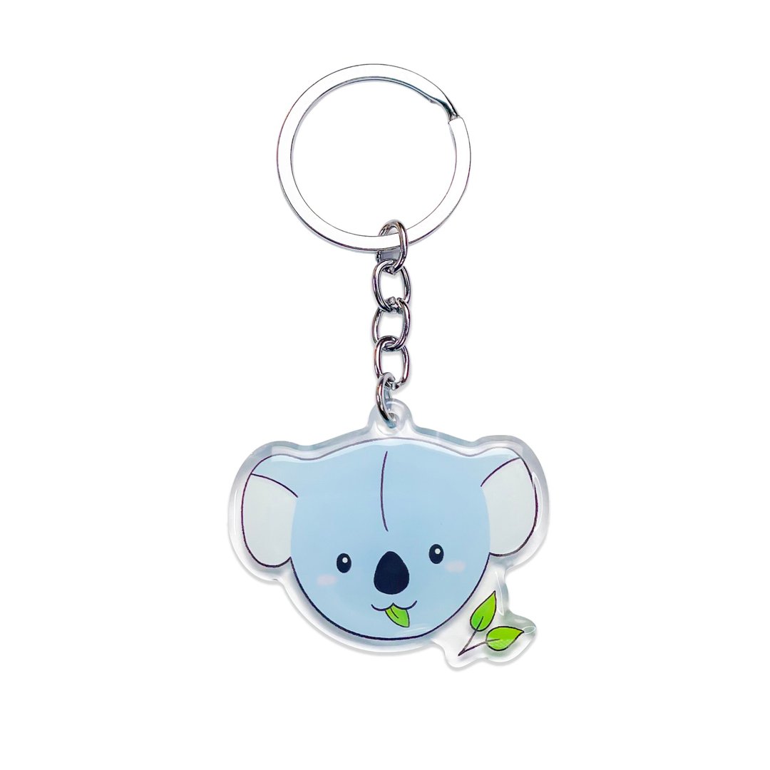 Koala Acrylic Keychain, Double Sided Epoxy Charm, Kawaii Cute Koala Lover Gift - 钥匙链/钥匙包 - 压克力 