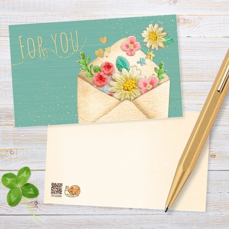 刺绣照片小卡 名片大小  For You 15入 - 卡片/明信片 - 纸 多色