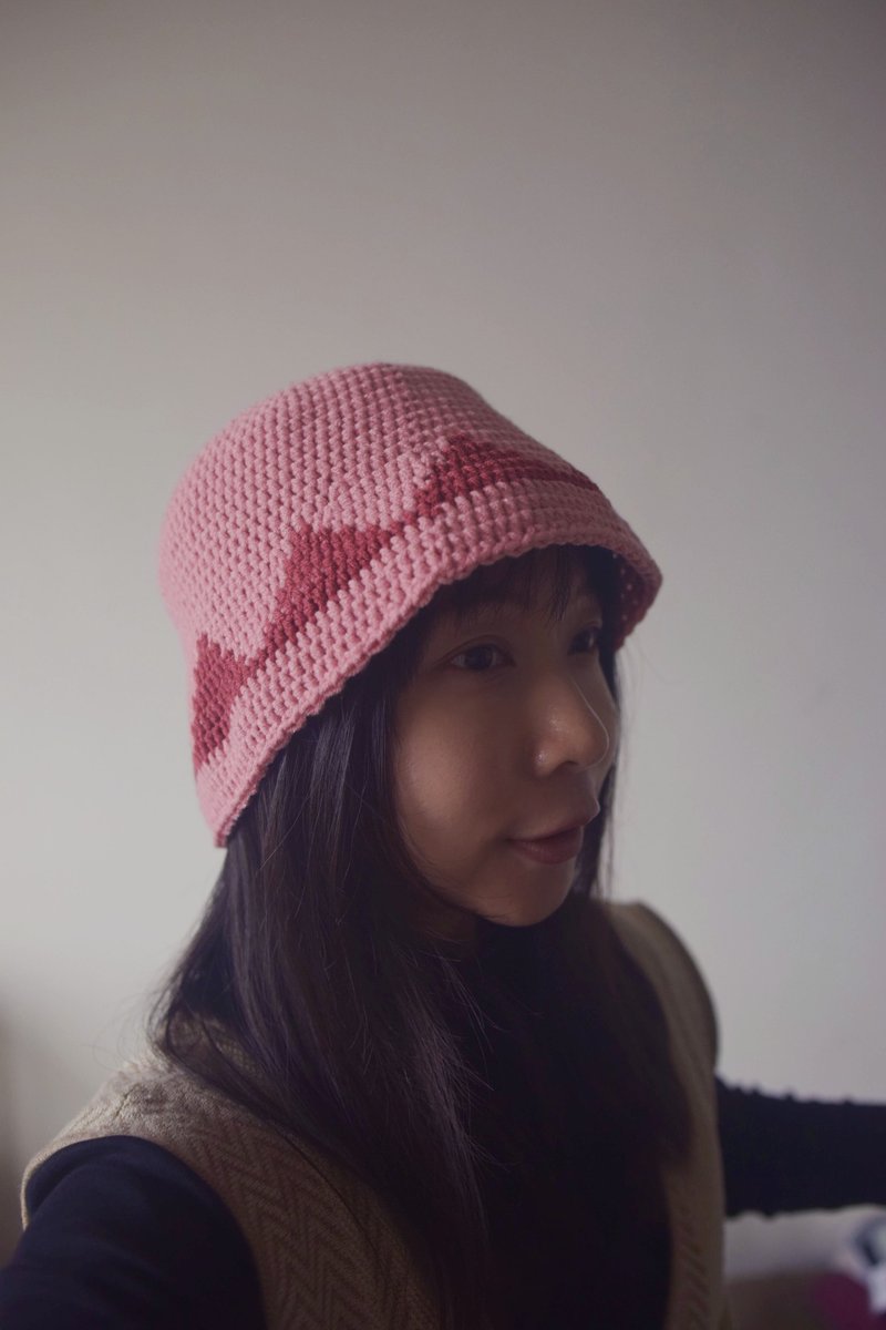 手工编织毛帽 • 粉红 |手作|毛线|钩针| 其他尺寸可订制 - 帽子 - 其他材质 粉红色