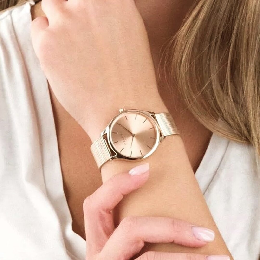 OBAKU 简约元素百搭时尚腕表-玫瑰金-V260LXVVMV-35mm - 女表 - 不锈钢 金色