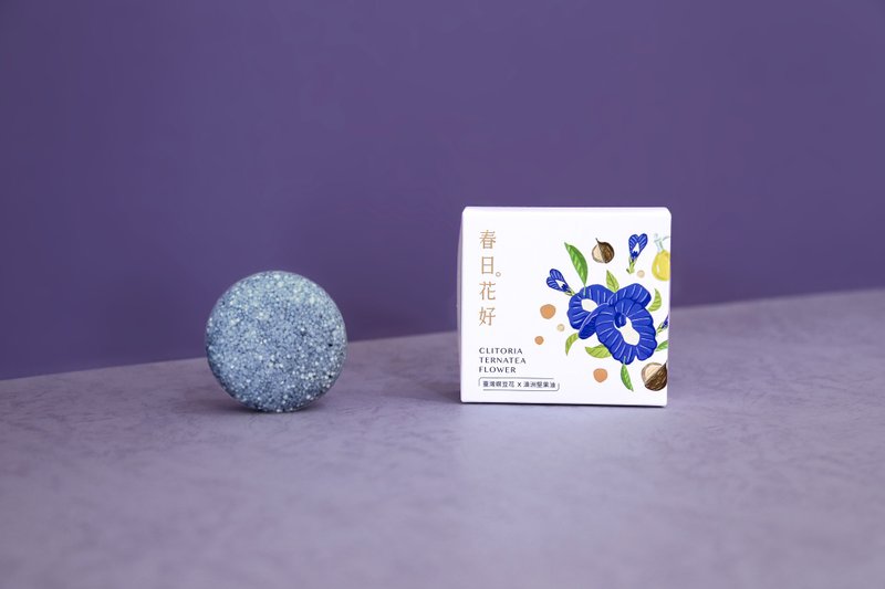 纯粹发饼。蝶豆花_干燥、染烫受损发适用_70g - 润发用品 - 其他材质 蓝色