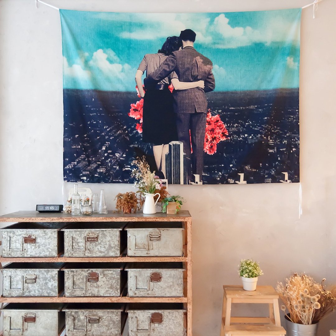 Together - 壁幔 Wall Tapestry - 居家布置挂画 家饰 生日礼物 - 墙贴/壁贴 - 聚酯纤维 多色
