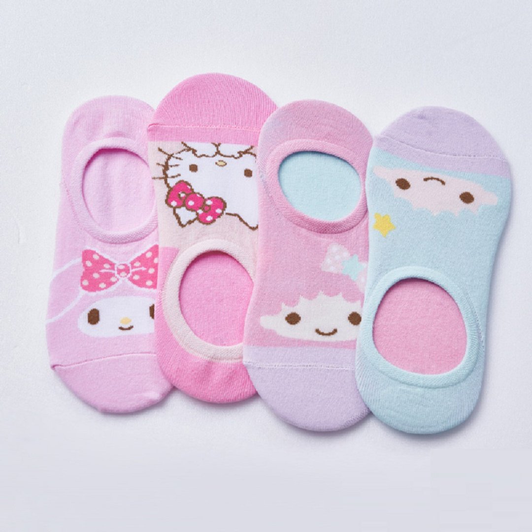 Sanrio 美乐蒂 凯蒂猫 双子星隐形袜-3 双组KT-AP106【ONEDER旺达 - 袜子 - 其他材质 
