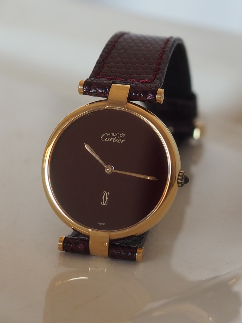 Cartier Must de Vendome LM 卡地亚 凡登姆 石榴石 男女皆宜 古董表 - 男表/中性表 - 纯银 金色