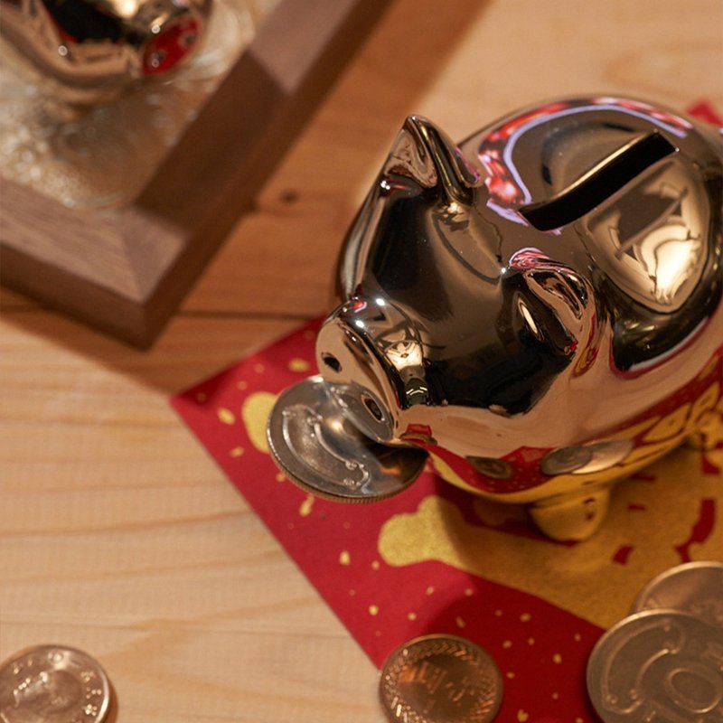 GOLDENPIG | 招财金猪 捌 白K金 - 摆饰 - 贵金属 银色