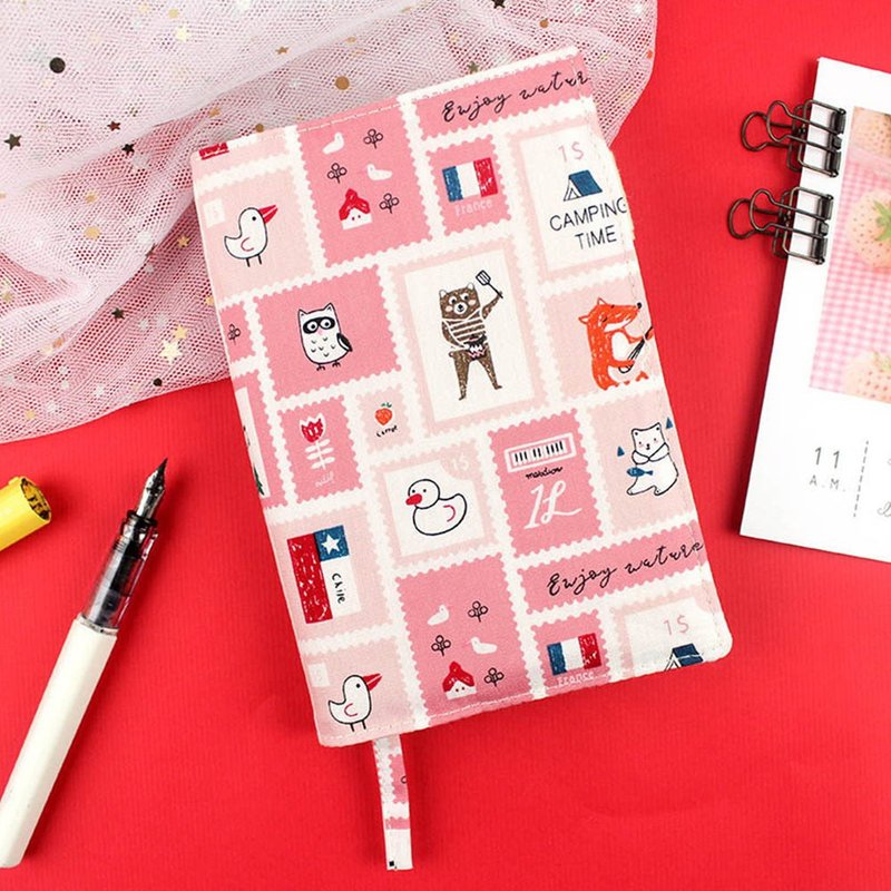 Chuyu A6/50K台湾花布多功能可调式书衣/书皮书套-04致亲爱的朋友 - 笔记本/手帐 - 棉．麻 多色