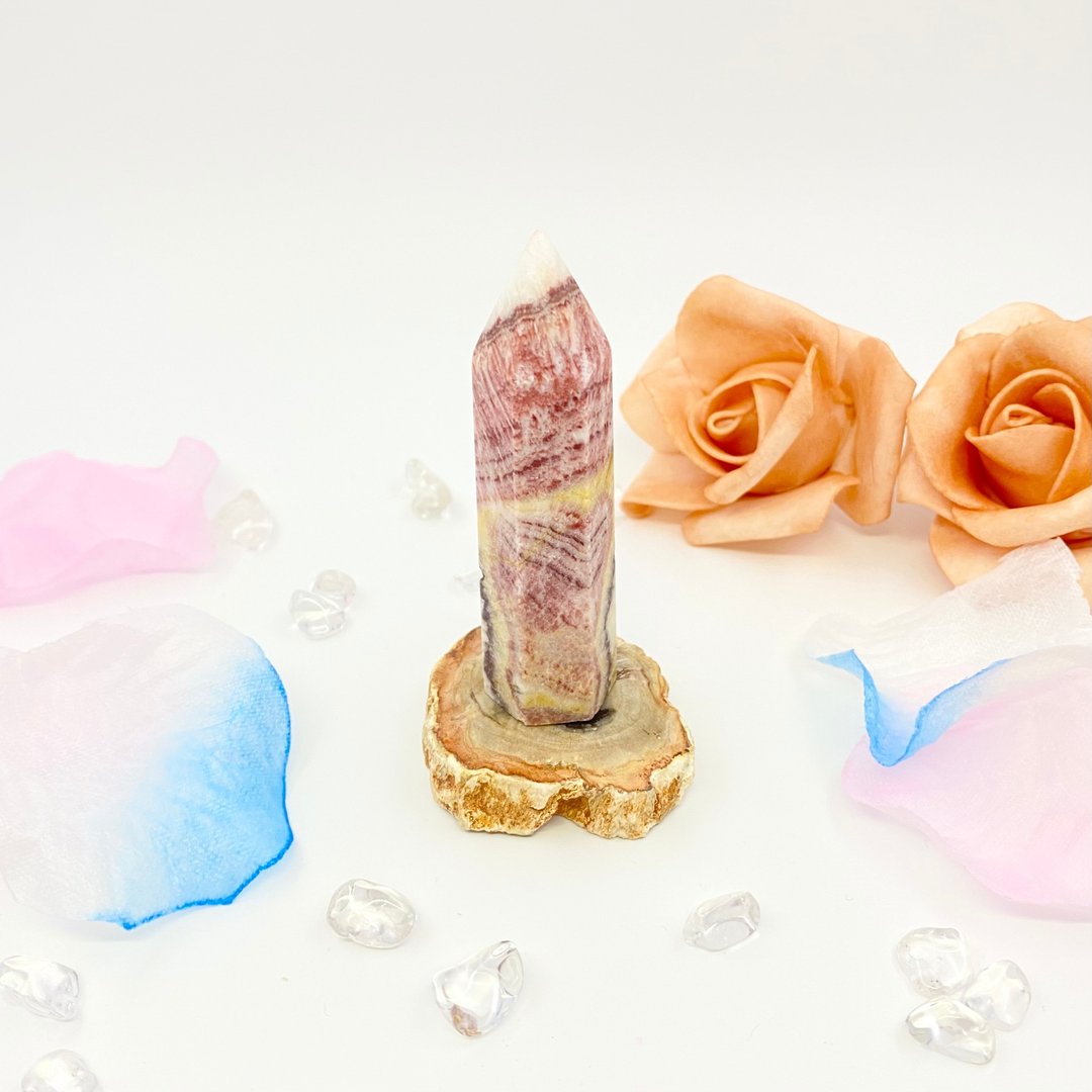 红纹石柱 | 水晶 | 水晶柱 | 水晶摆件 - 其他 - 水晶 红色