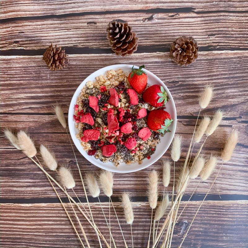 【高纤瘦身早餐】即食燕麦片-草莓,奇亚籽,蔓越莓 Slim Fit Hero - 谷物麦片 - 新鲜食材 