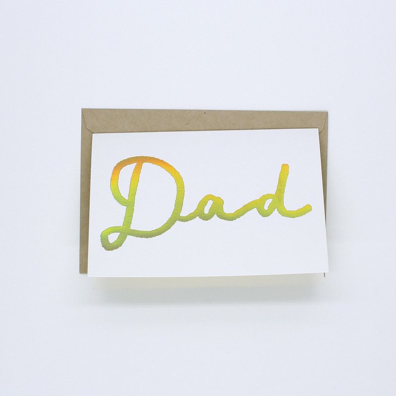 “Dad”卡片 - 卡片/明信片 - 纸 金色