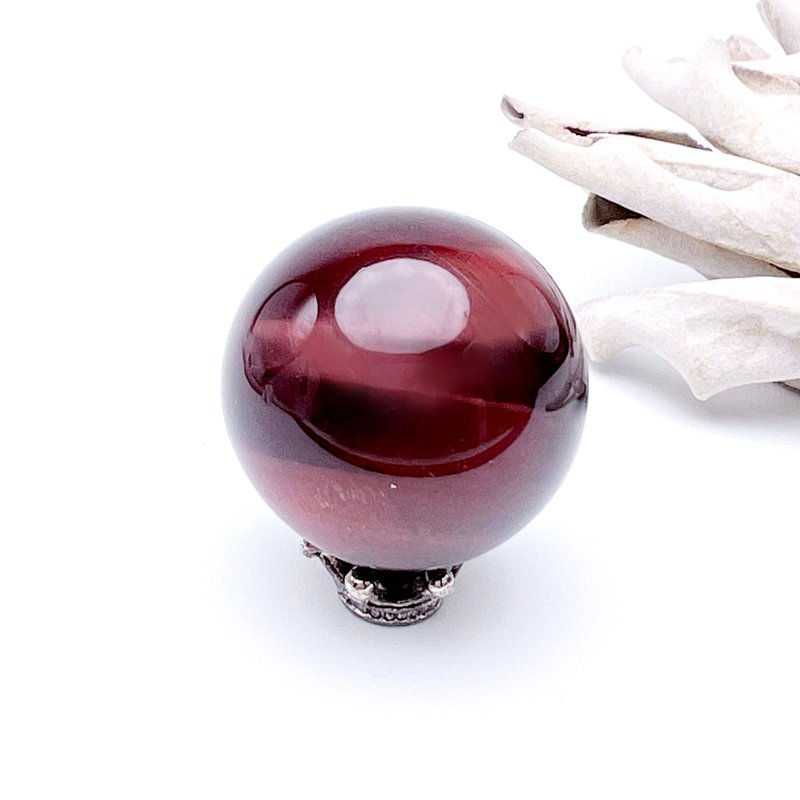 稳焰。矿石球 摆件 疗愈 行动力 l 红虎眼球 虎眼石 l - 摆饰 - 石头 红色