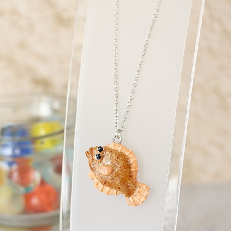 日本纸配件项链比目鱼海鱼 - 项链 - 其他材质 咖啡色