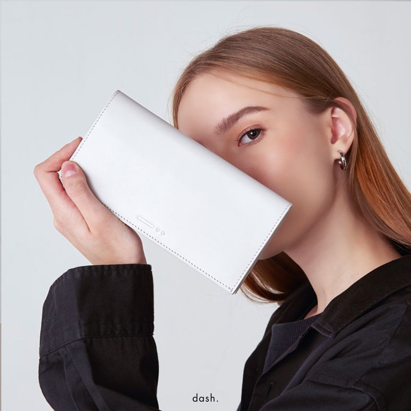 DA09 长夹 – 浅灰色 (极简皮革包) - 皮夹/钱包 - 真皮 灰色