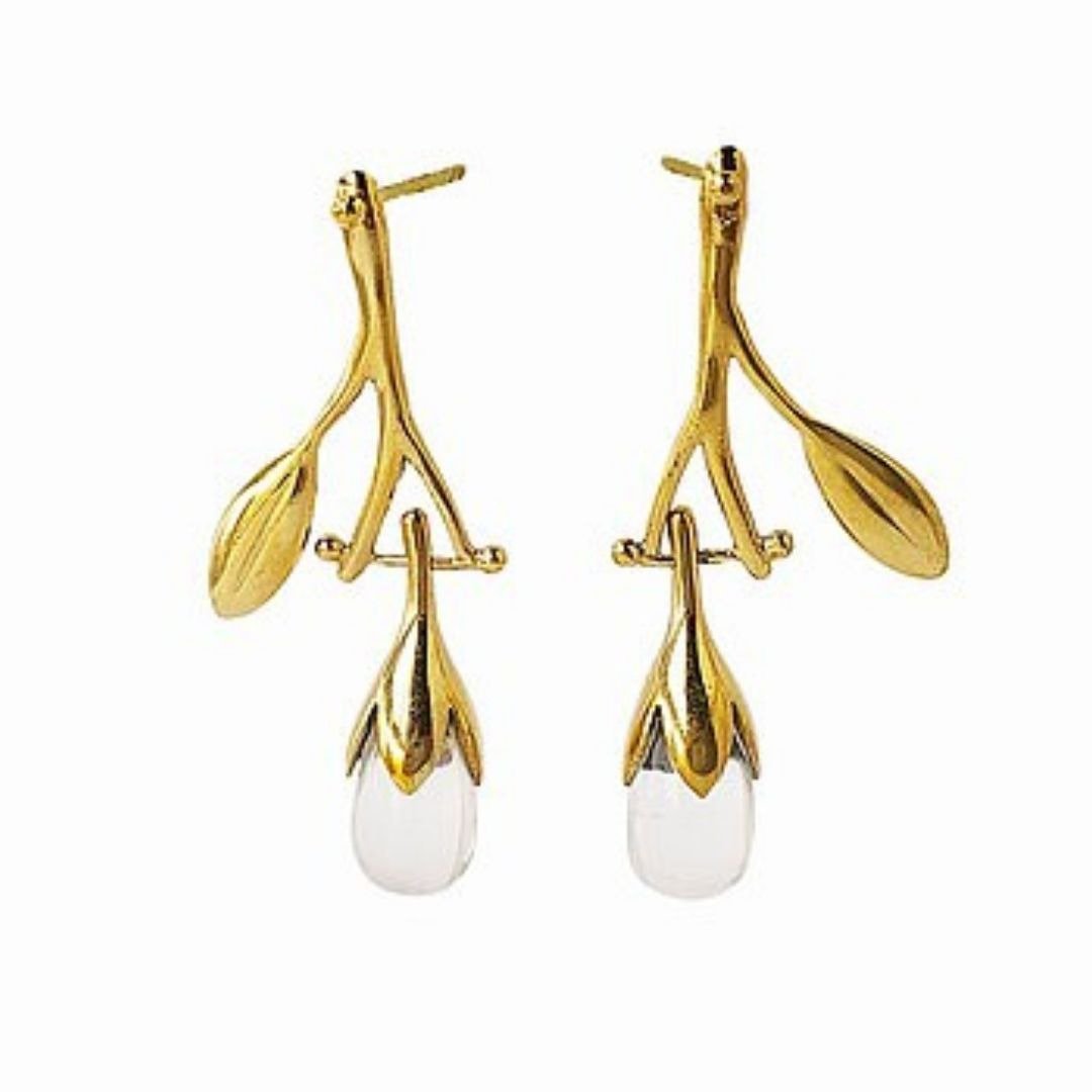 Silver Quartz earrings, Quartz earrings, stud earrings ,drop earrings - 耳环/耳夹 - 纯银 