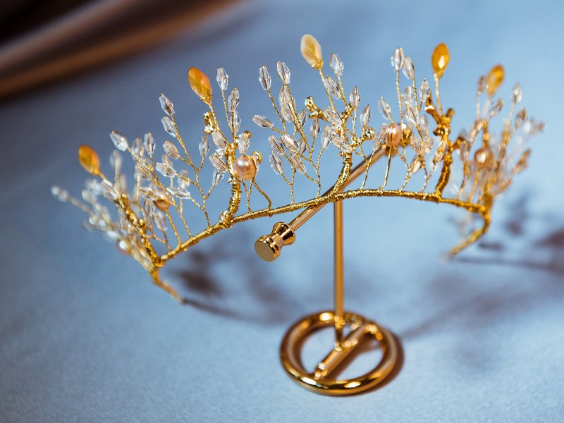 手工新娘饰品   琉璃盎然-琉璃水晶皇冠 - 发饰 - 水晶 