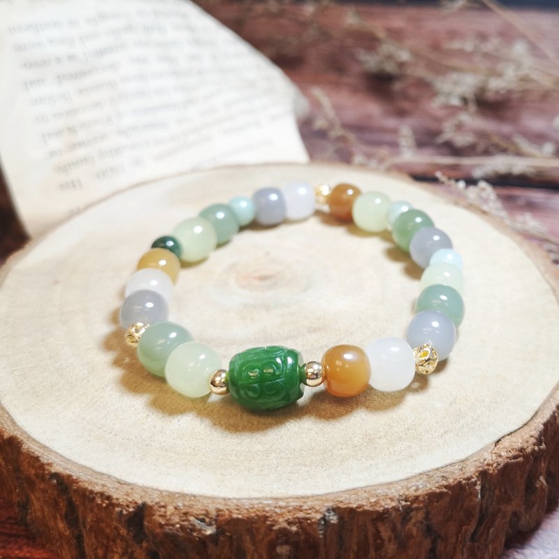 彩虫 综合色和田玉 - 手链/手环 - 水晶 绿色